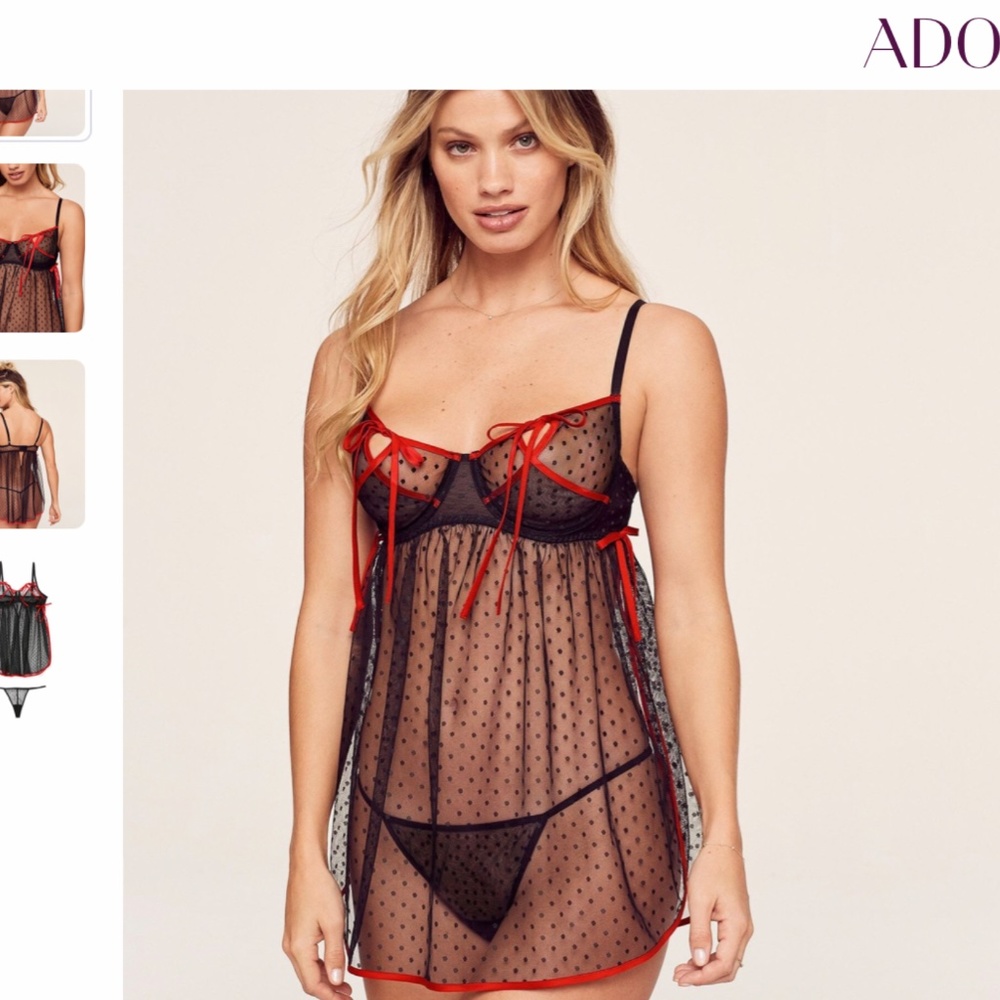 Adore Me black and red babydoll.